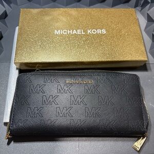 Michael Kors Black Wallet with gold accents NWT